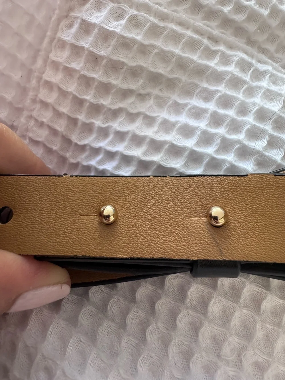 Kate Spade New York Black Bow Belt Gold Spade Size Large